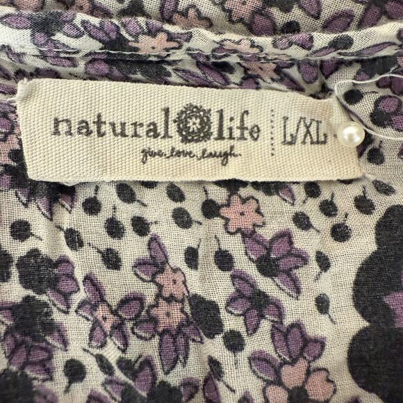 Natural Life Cotton Floral Spaghetti Strap Maxi Dress | Dainty Floral | L/XL - Picture 4 of 11